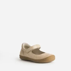 Babies beige en cuir irisé à scratch