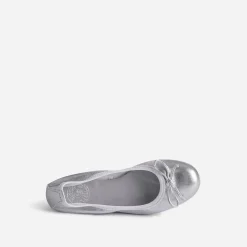 Ballerine BUGGY parme en cuir métallisé