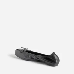 Ballerine éco-conçue BUGGY noire en cuir