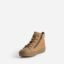 Basket éco-conçue BUGGY camel en cuir