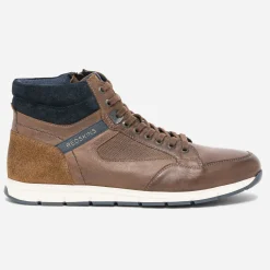 Basket REDSKINS marron en cuir