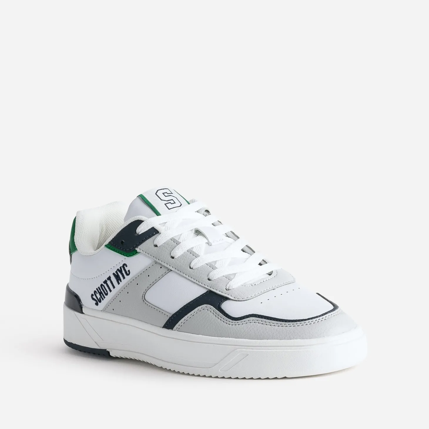Basket SCHOTT blanche, grise et verte