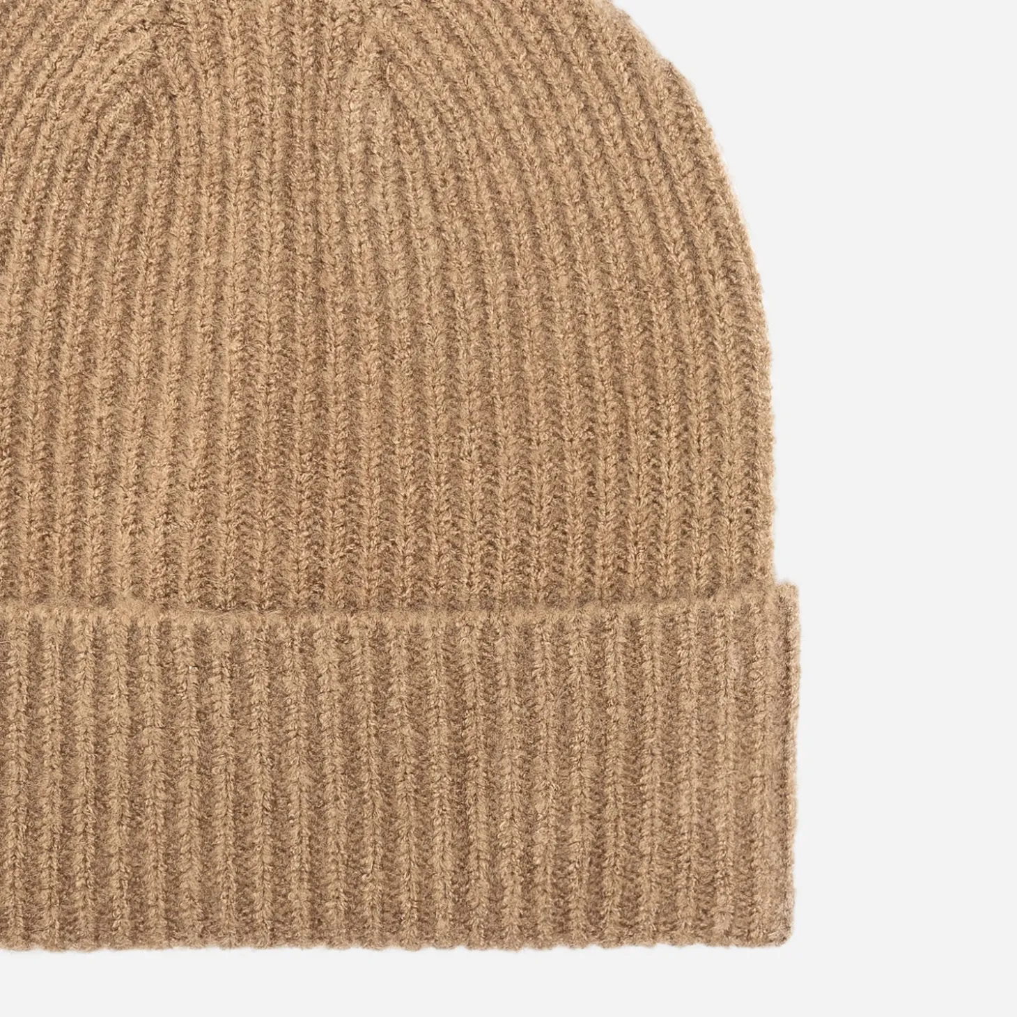 Bonnet camel tricot à revers