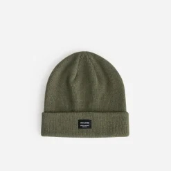 Bonnet homme JACK & JONES kaki chiné en tricot