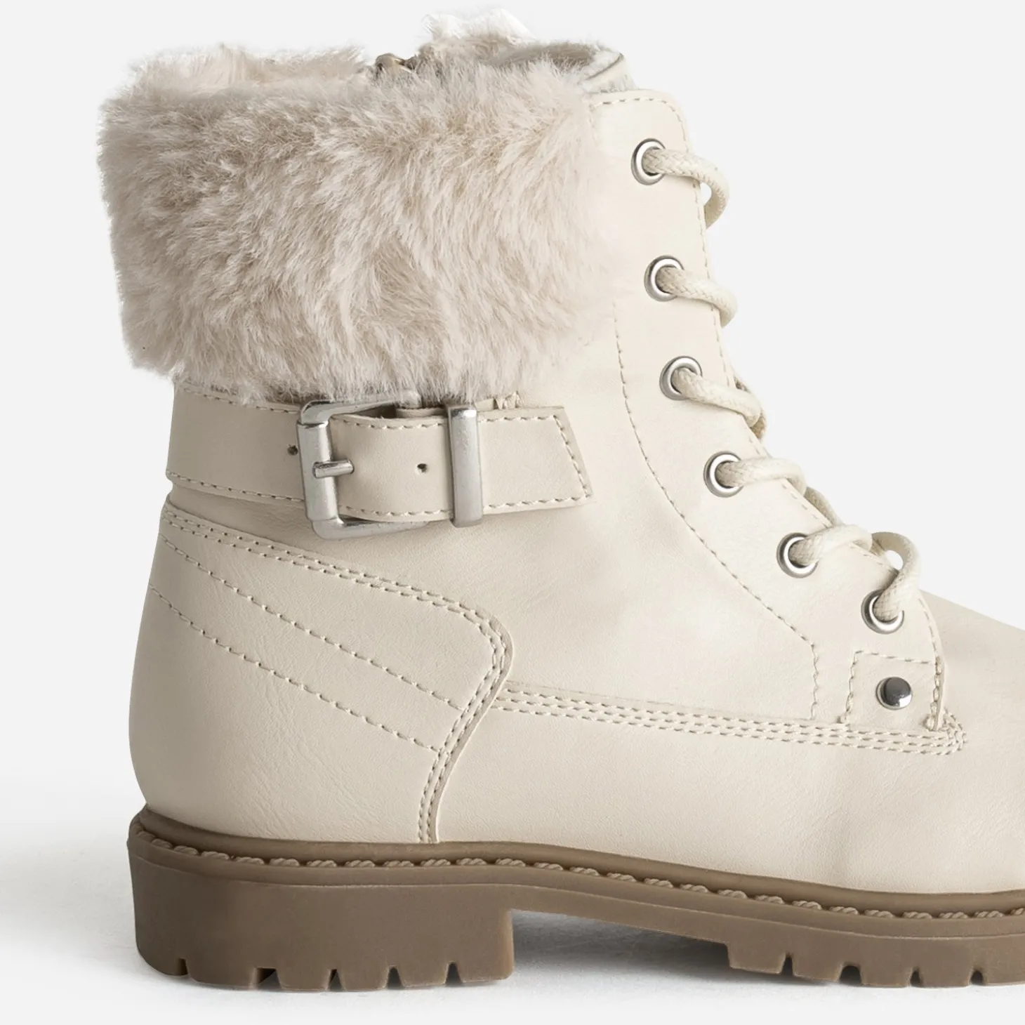 Boots à lacet BUGGY beige fourré