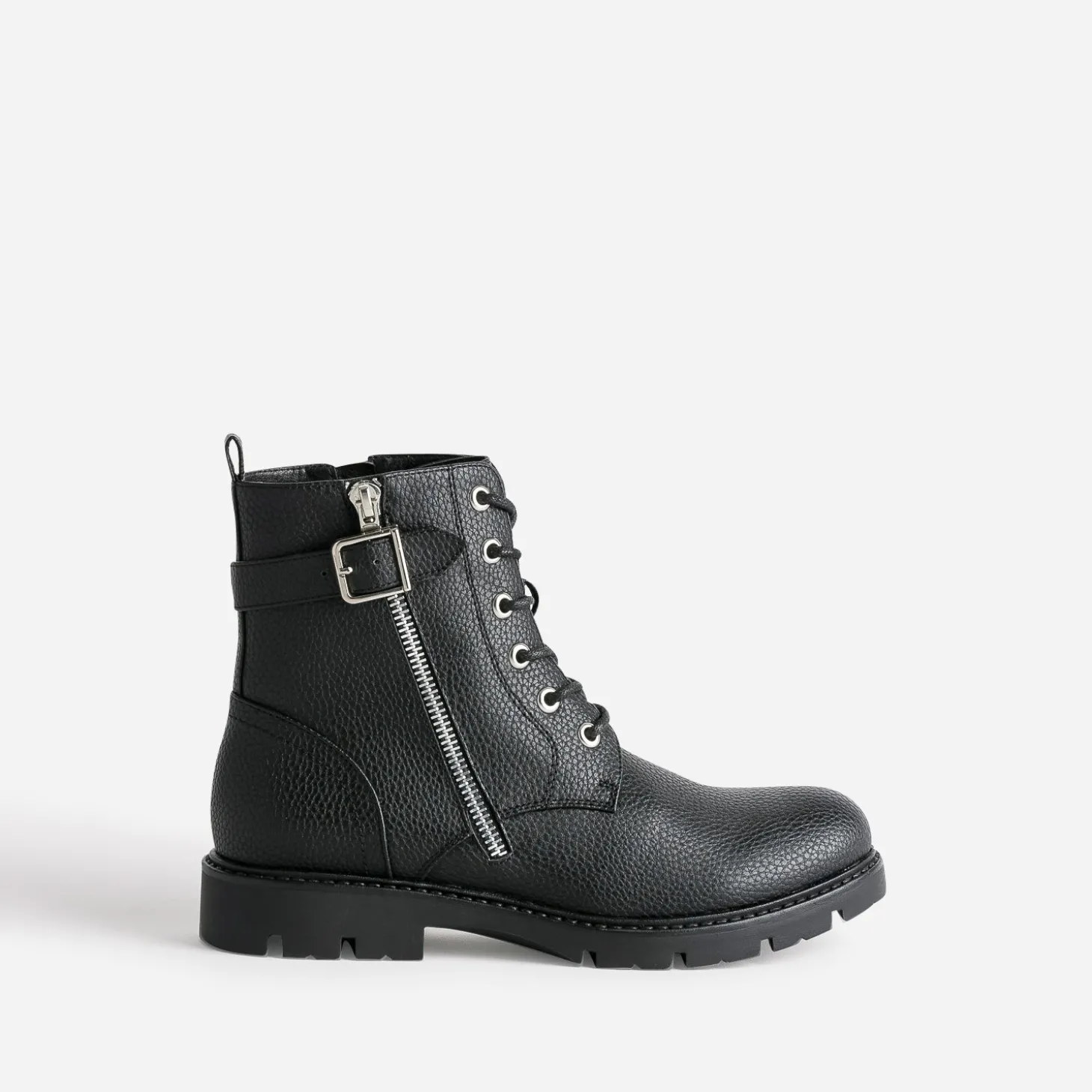 Boots à lacet BUGGY noir avec zip côté