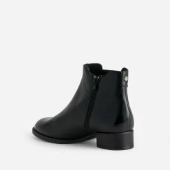 Boots ERAM FLEX noir en cuir détail embossé