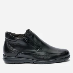 Boots FLUCHOS noir en cuir fourré avec zips