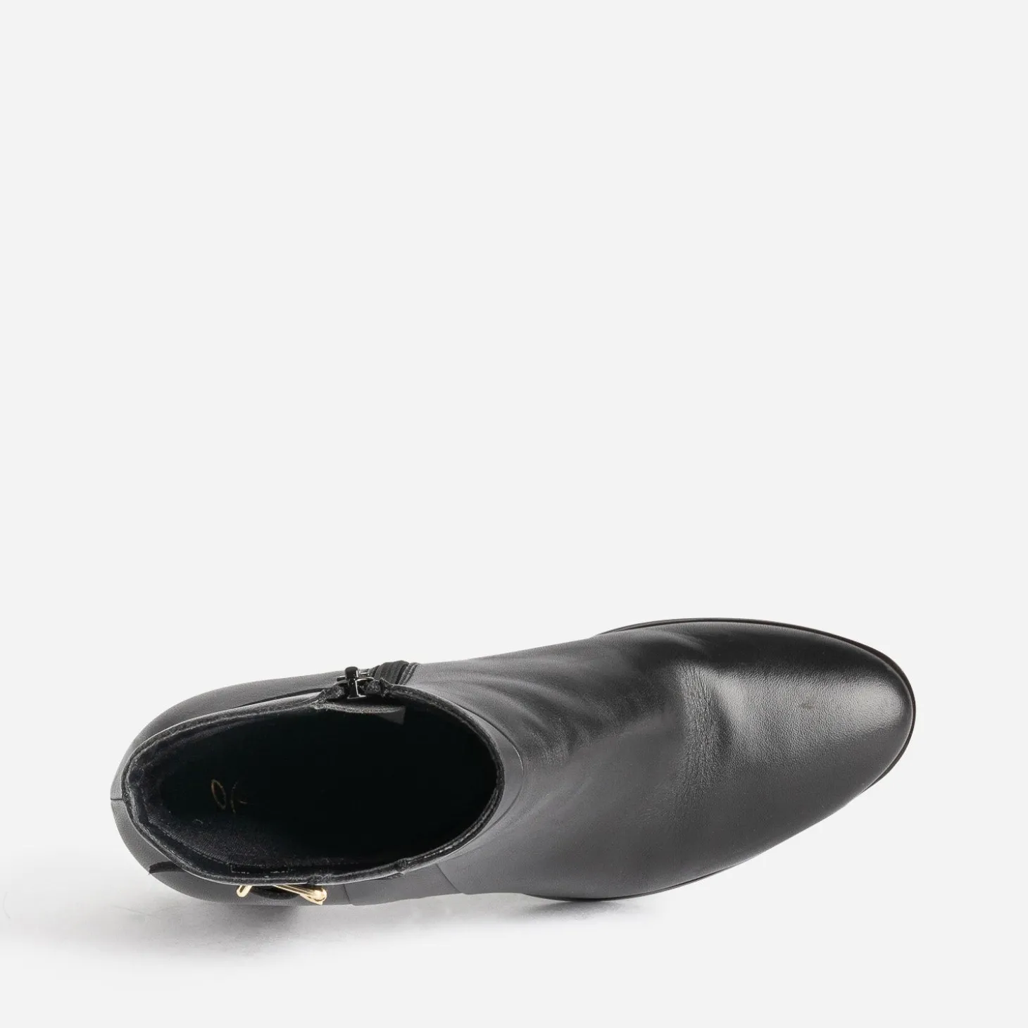 Boots noir éco-conçu en cuir avec bride