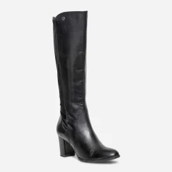 Botte CAPRICE noire cuir bimatière