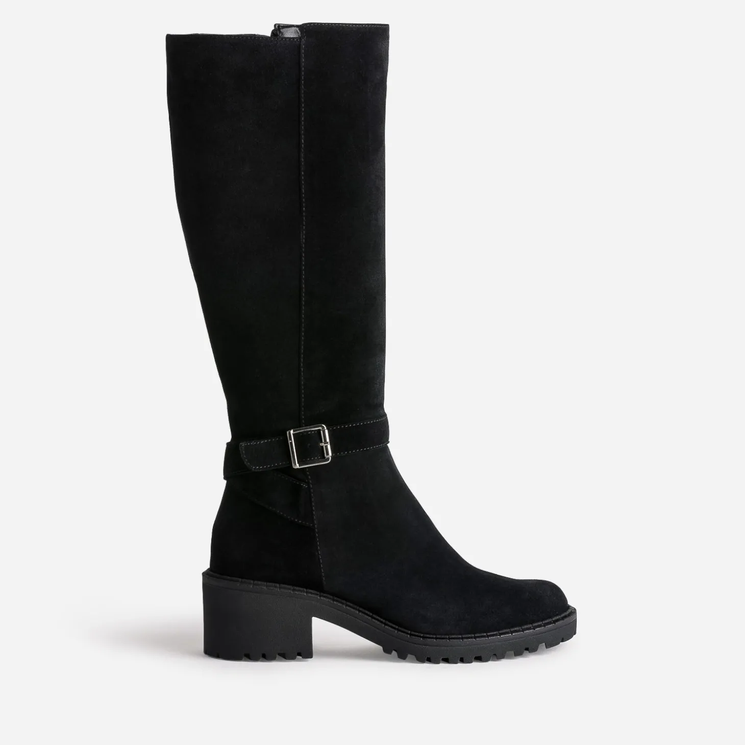 Botte esprit motard noire cuir velours
