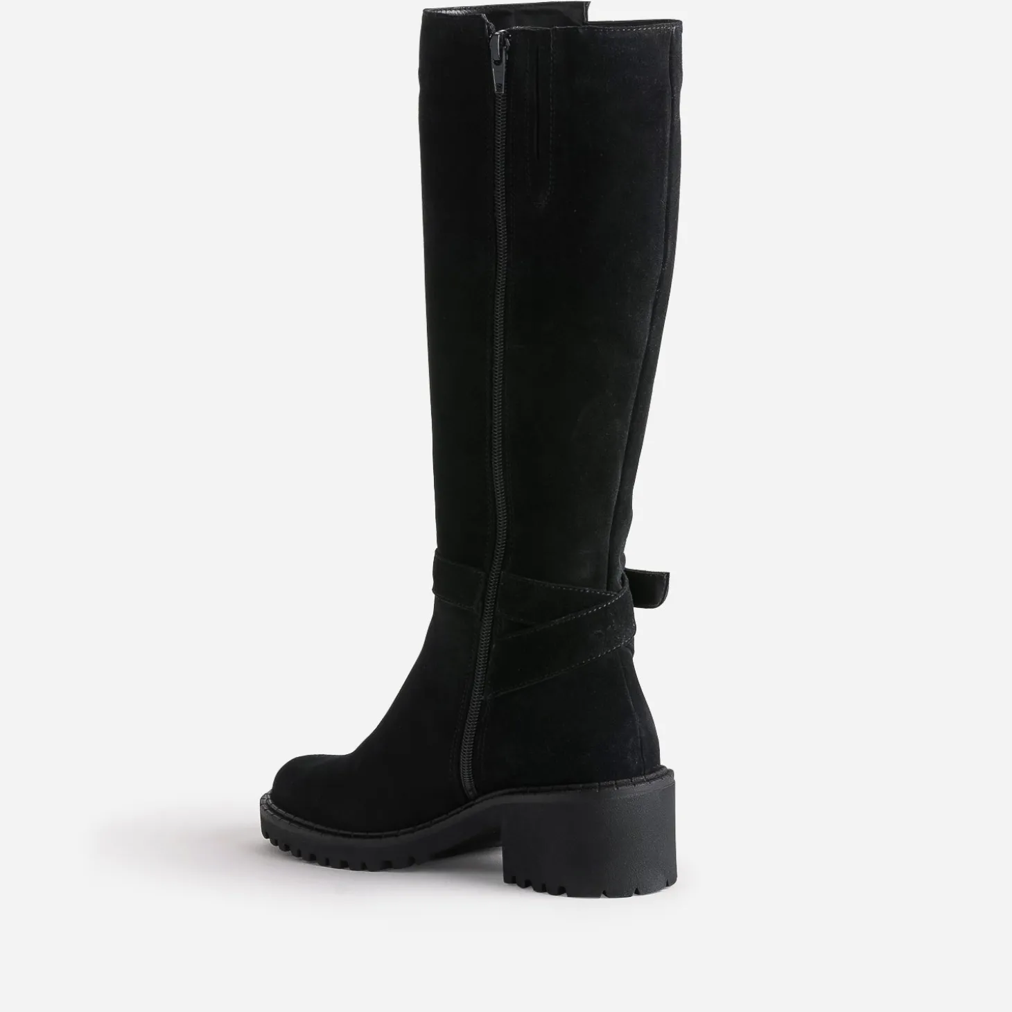 Botte esprit motard noire cuir velours