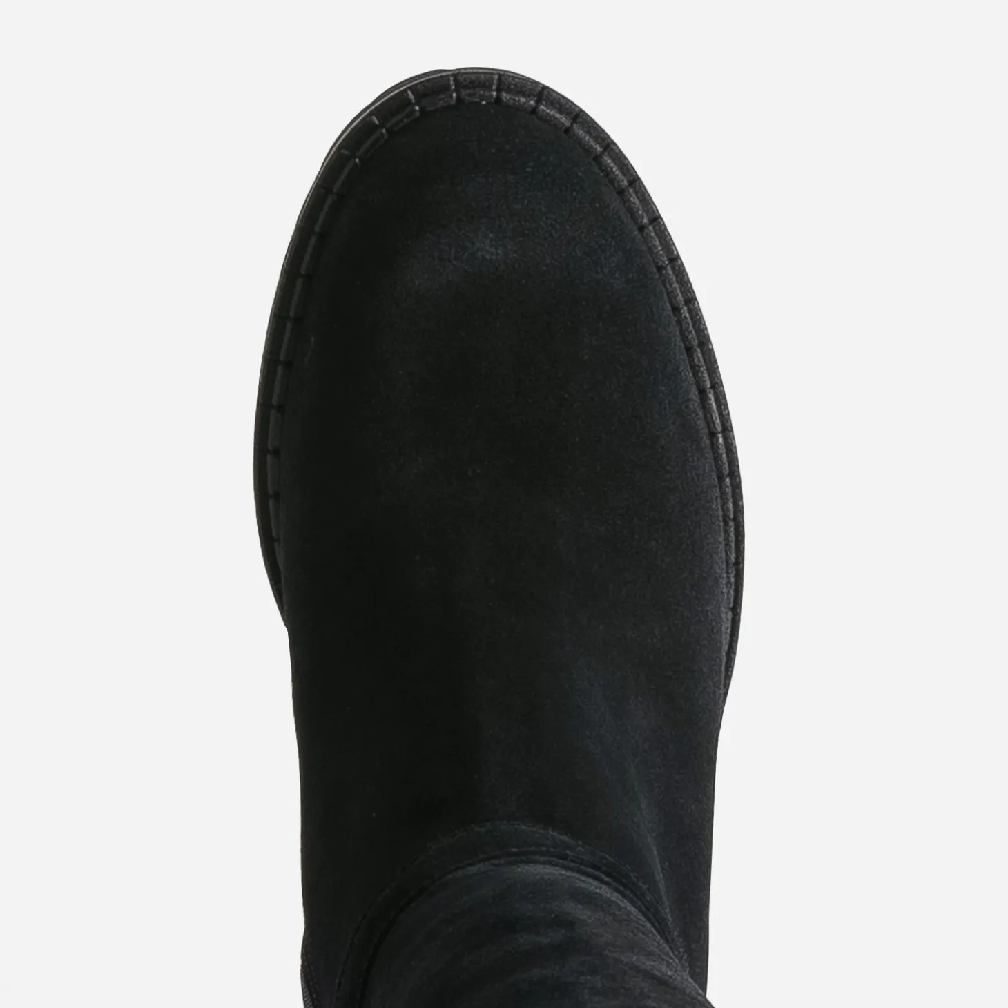 Botte esprit motard noire cuir velours