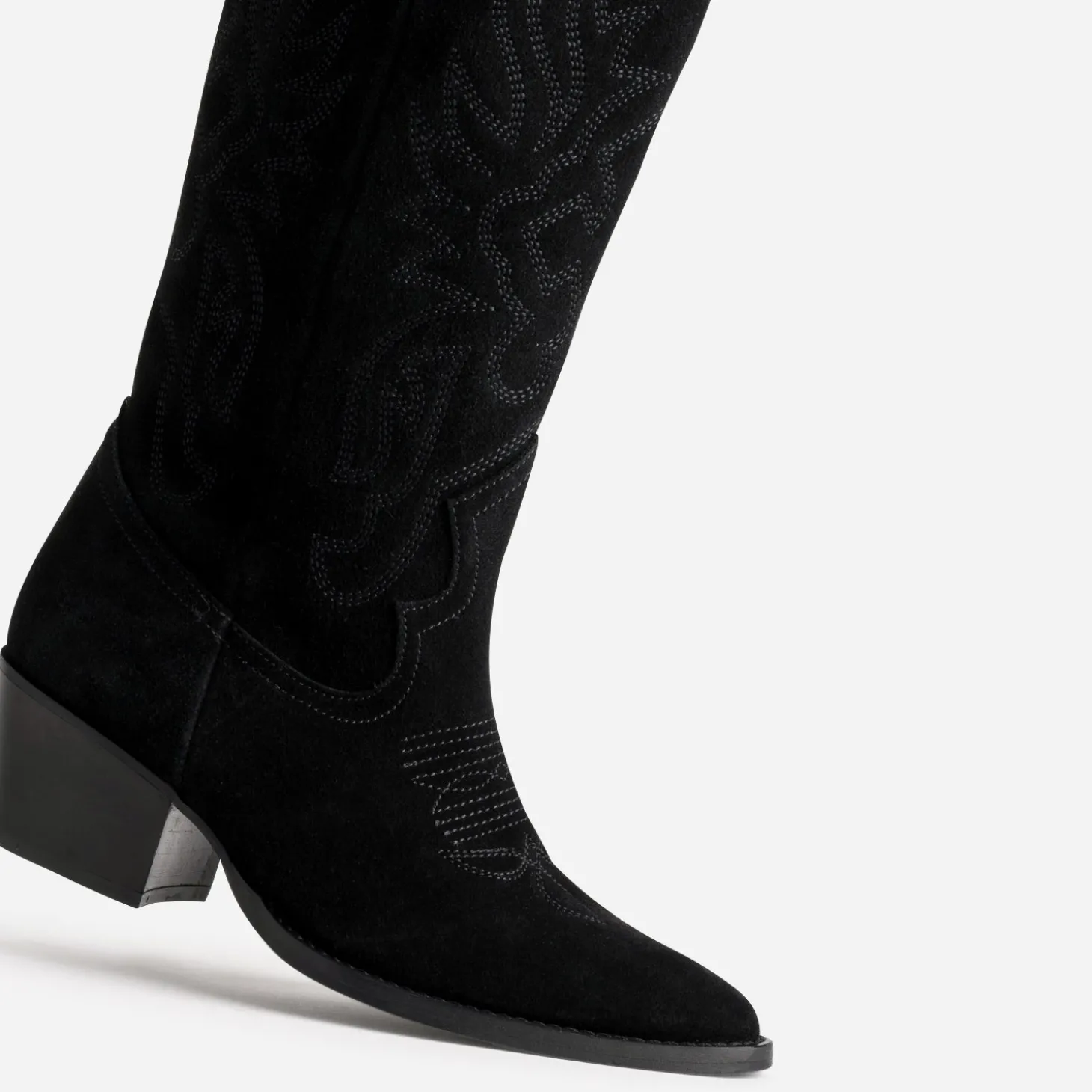 Botte TEXTO noire cuir velours western