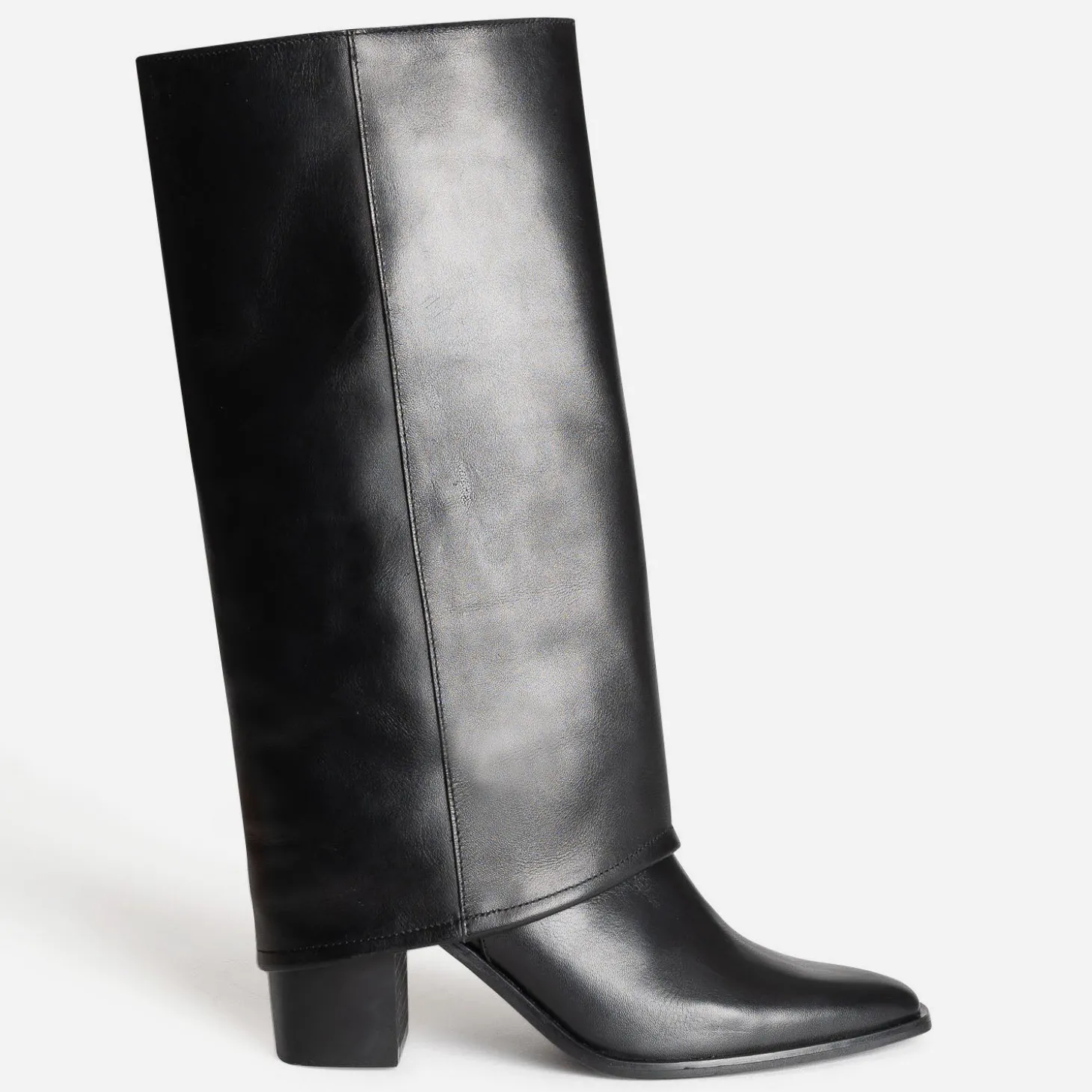 Bottes fourreau TEXTO noire cuir à talon
