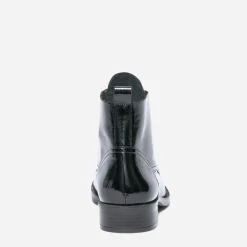 Bottine ERAM FLEX noire en cuir verni