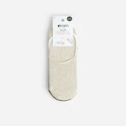 Chaussettes invisibles kaki et beige pailletées