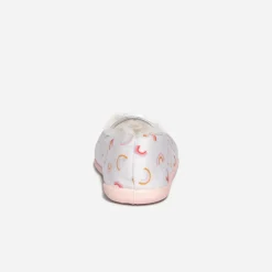 Chausson beige fourré brodé licorne