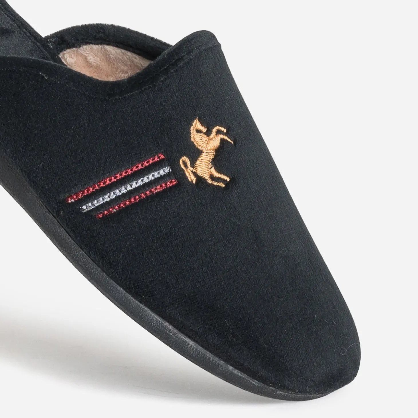 Chausson-mule noir homme