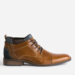 Derby cognac en cuir avec élastiques