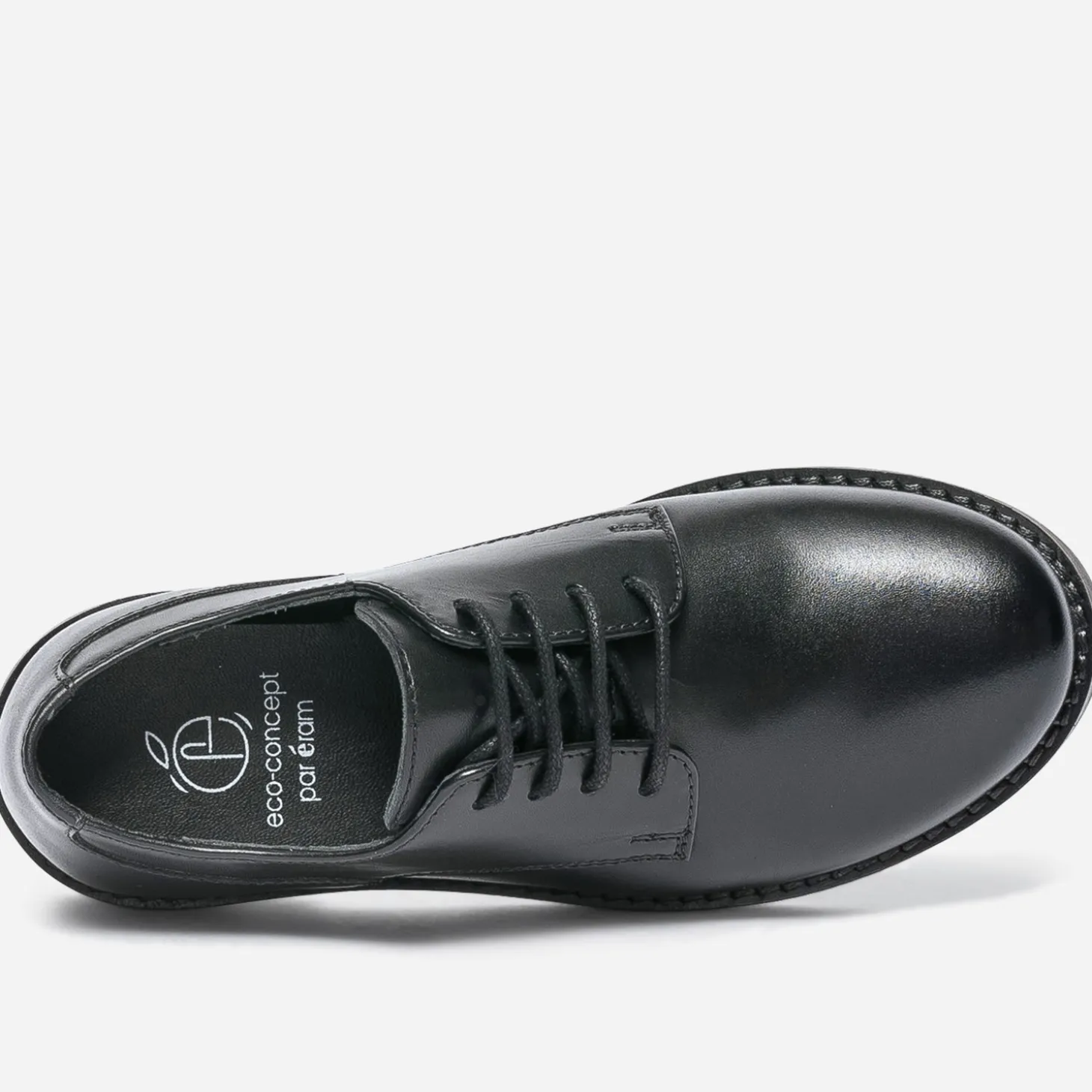 Derby noir éco-conçu en cuir