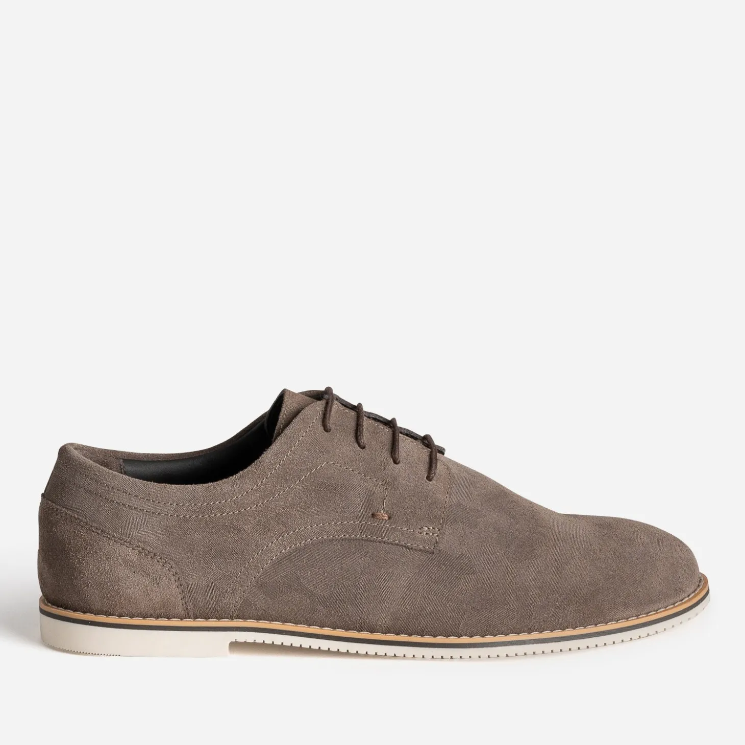 Derby taupe cuir velouts