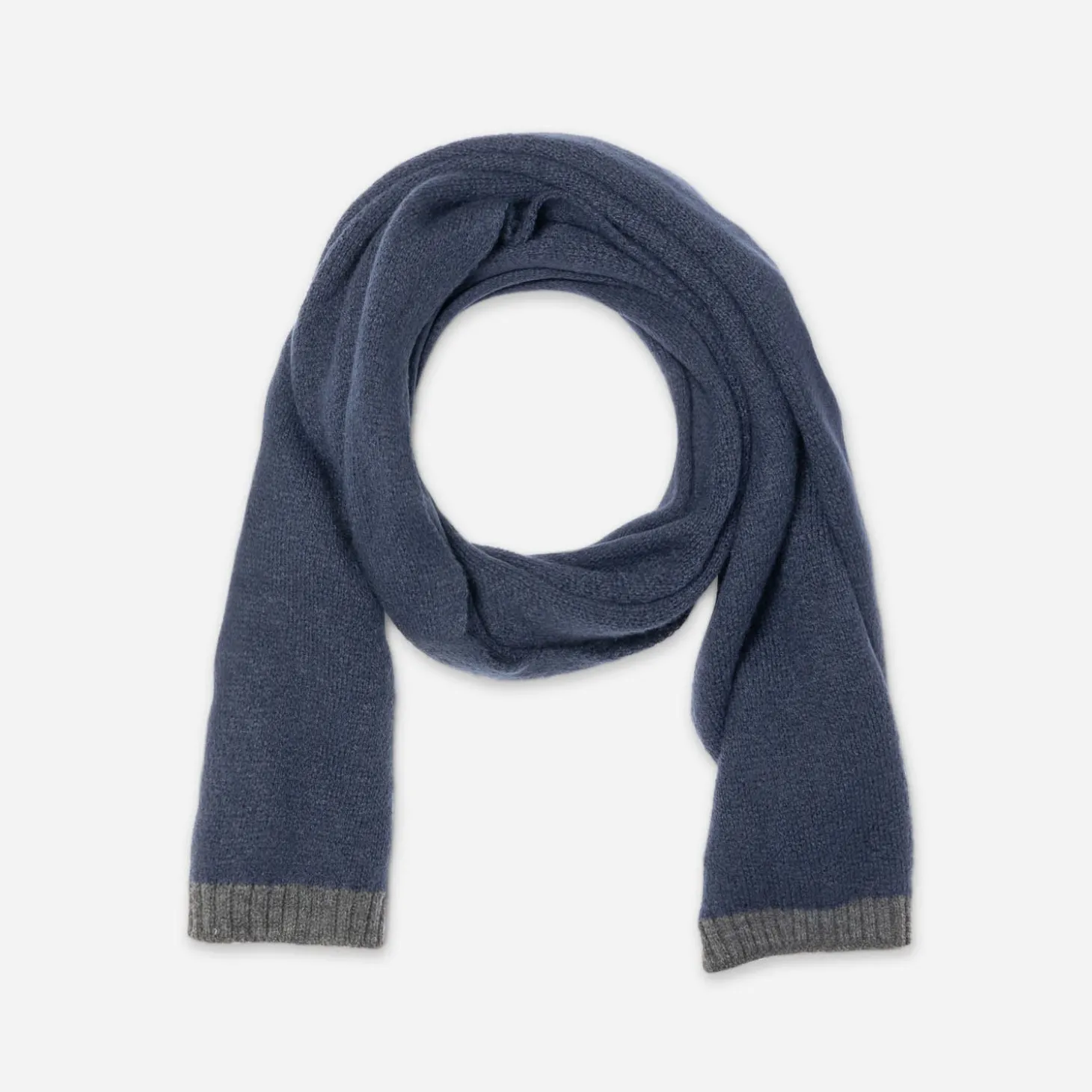 Echarpe marine bordée gris