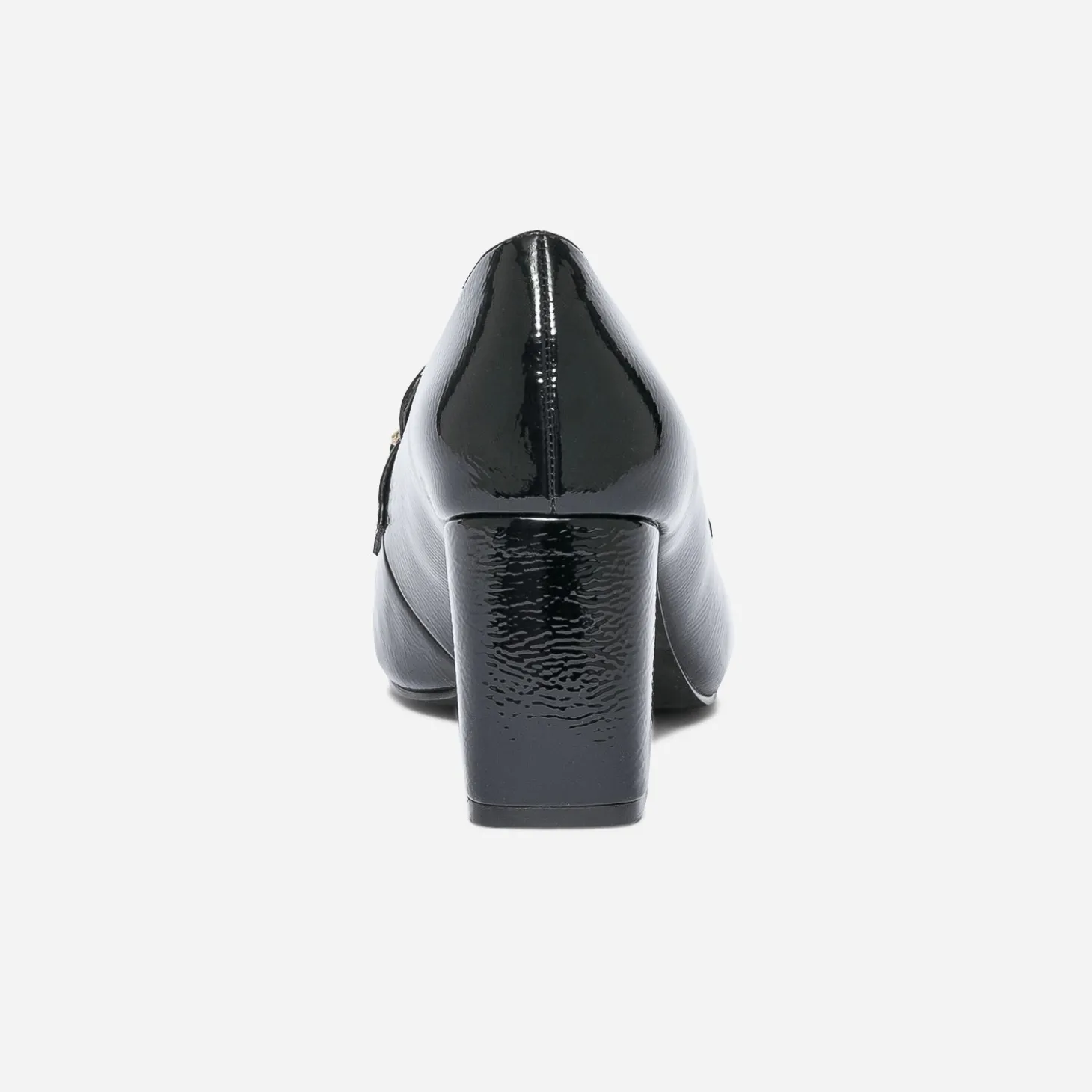 Mocassin à talon noir verni