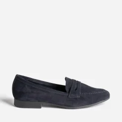 Mocassin marine éco-conçu en cuir velours