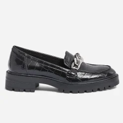 Mocassin TEXTO noir embossé croco