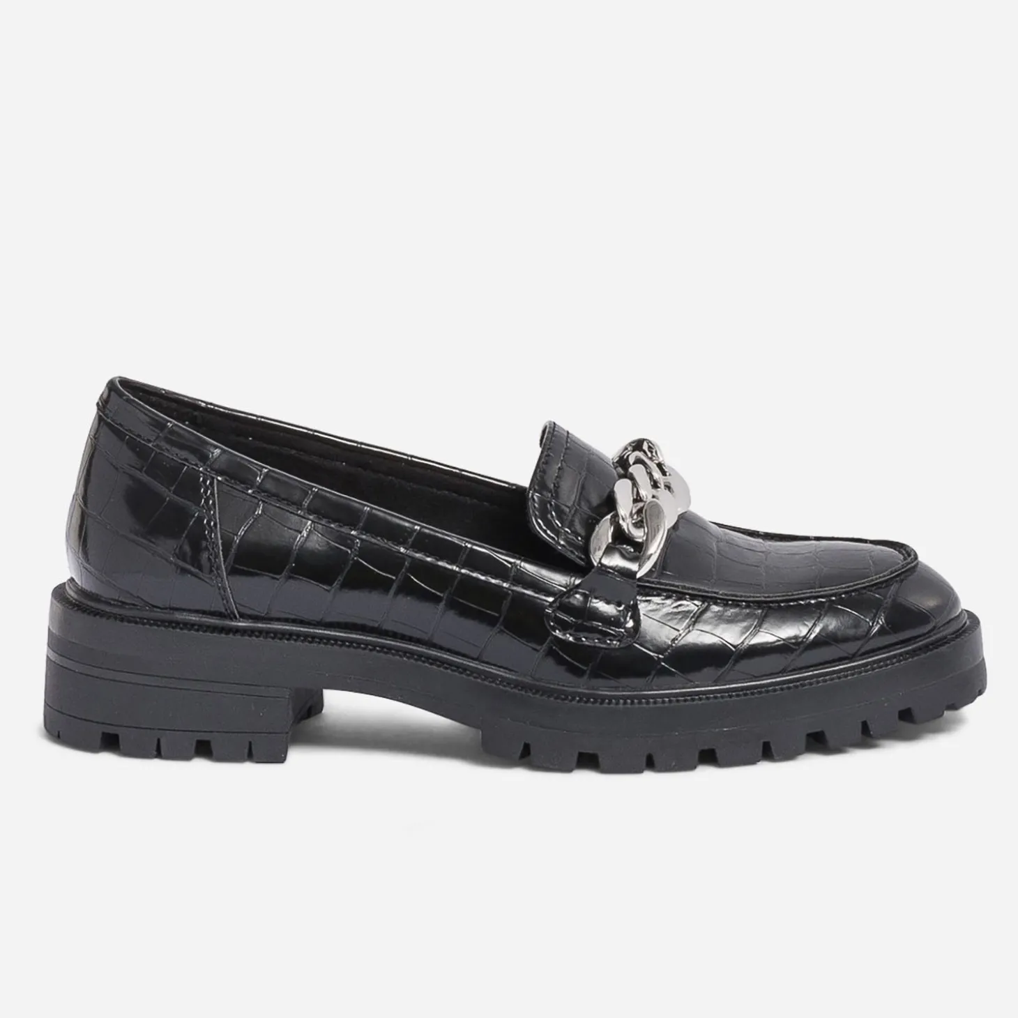 Mocassin TEXTO noir embossé croco
