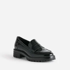 Mocassin TEXTO noir verni cranté