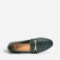Mocassin vert effet python