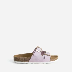 Mule BUGGY parme cuir velours