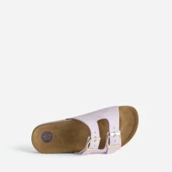 Mule BUGGY parme cuir velours