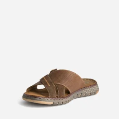 Mule marron cuir