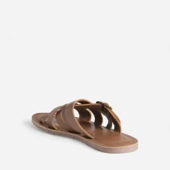 Mule marron cuir éco-conçu