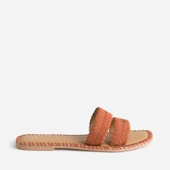 Mule TEXTO terracotta cuir tressé