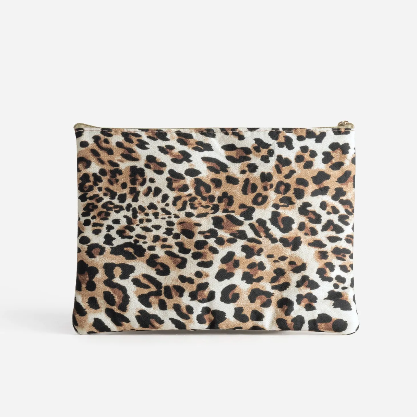 Pochette TEXTO beige imprimé léopard