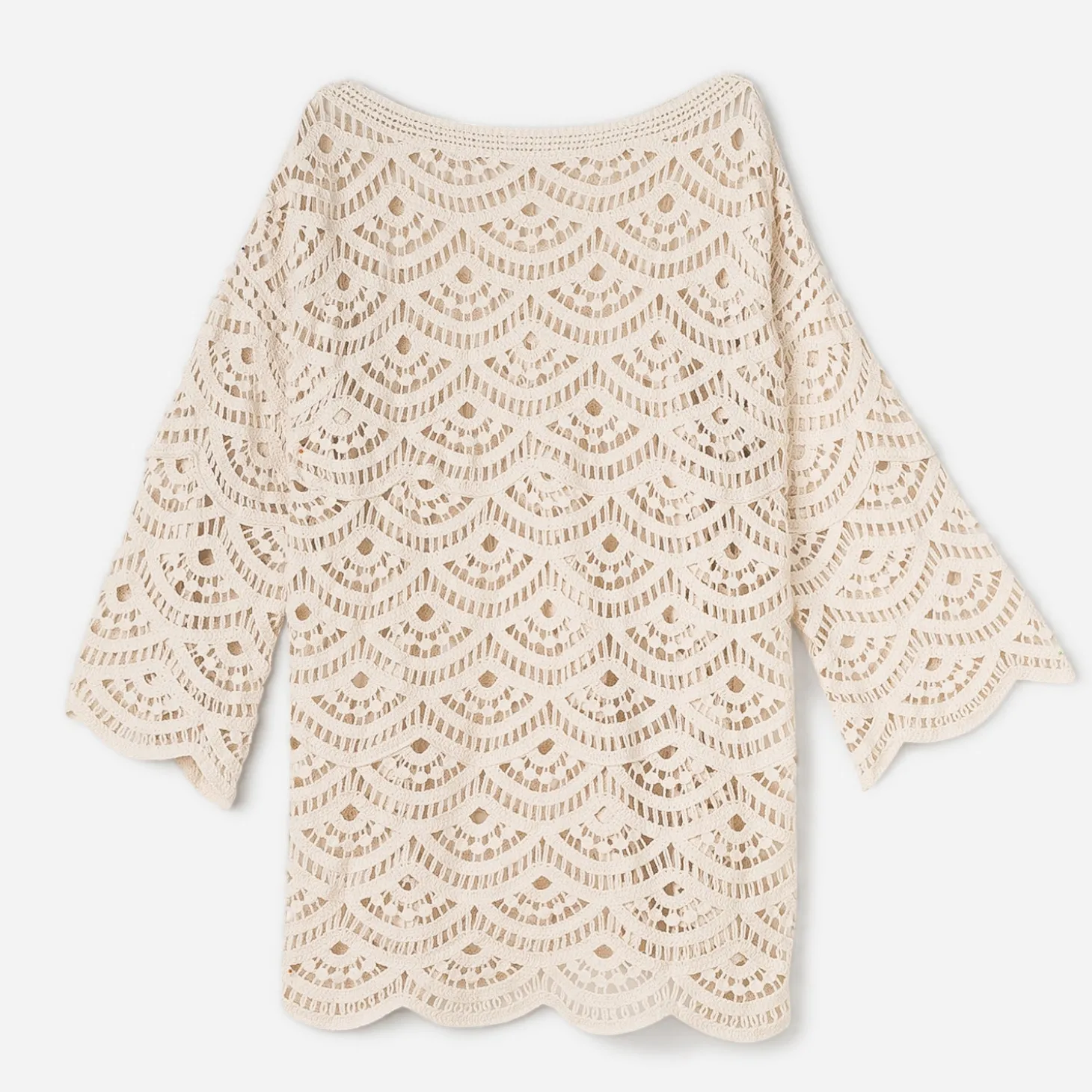 Robe TEXTO écrue façon macramé