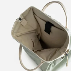 Sac à dos vert sauge et écru en toile