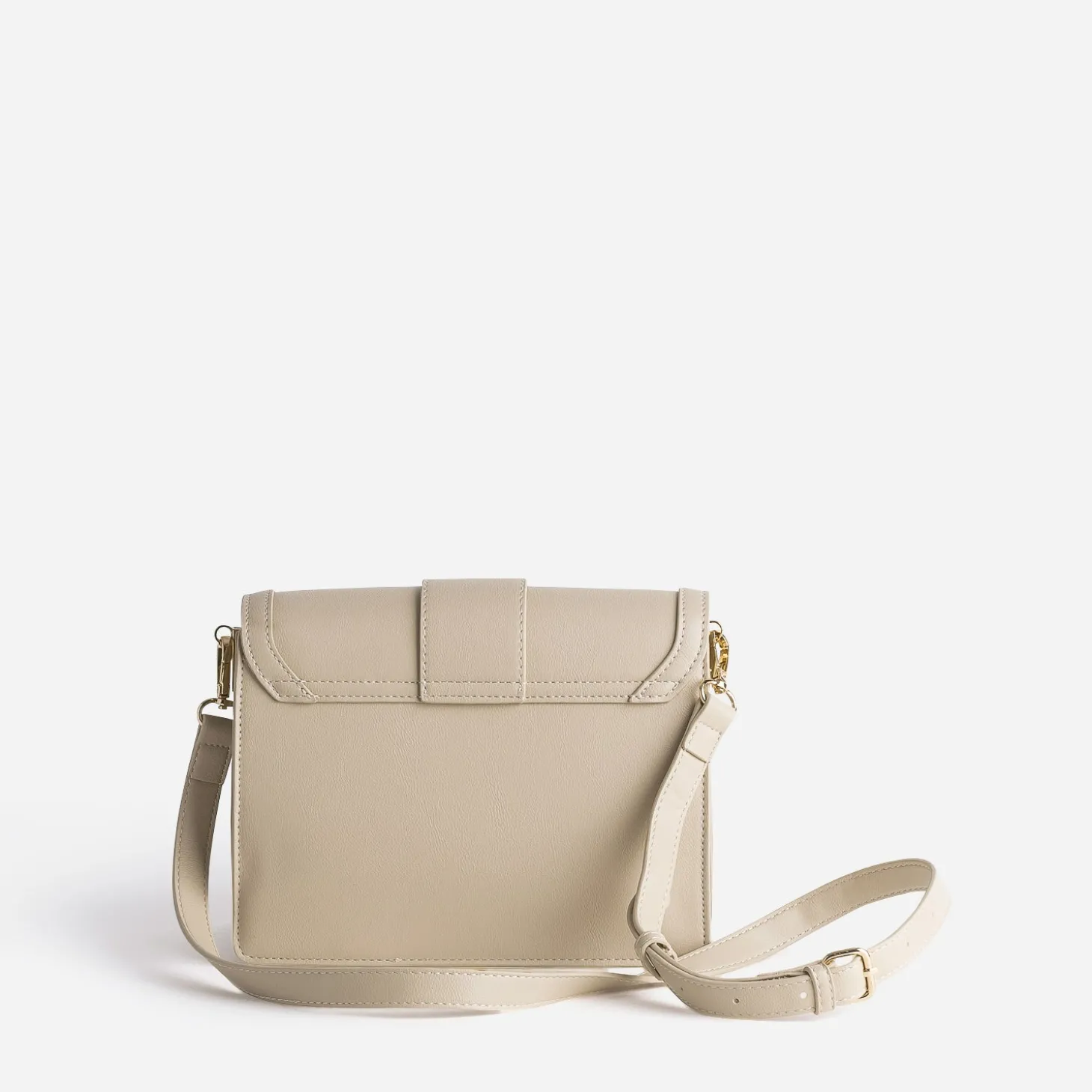 Sac à main beige avec boucle métal