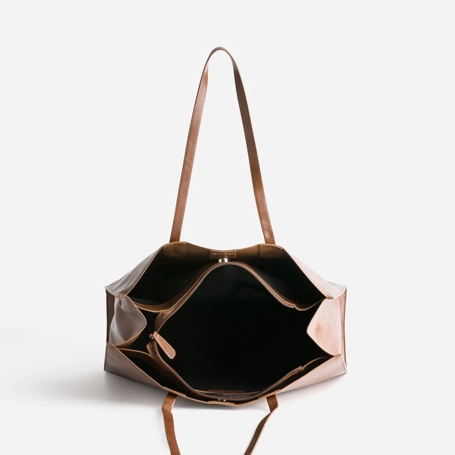 Sac cabas cognac détails bijou