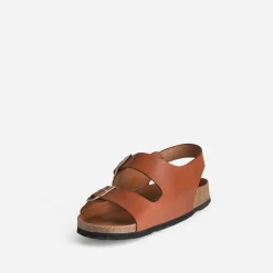 Sandale anatomique cognac cuir