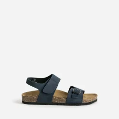 Sandale anatomique en cuir bleu marine
