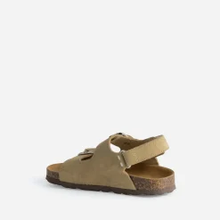Sandale BUGGY beige cuir velours