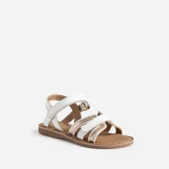 Sandale BUGGY blanche et dorée en cuir