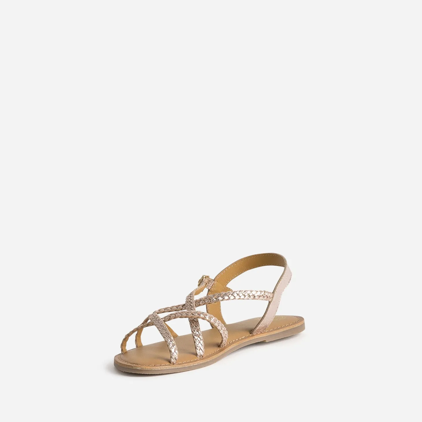 Sandale BUGGY cuivrée cuir tressé