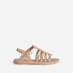 ​Sandale BUGGY dorée cuir effet léopard