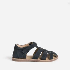 Sandale BUGGY marine cuir velours